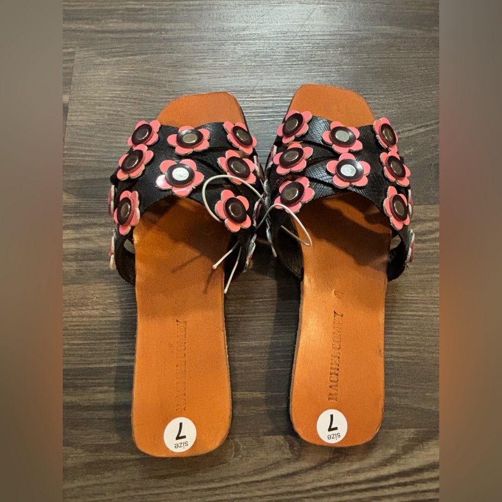 NEW Rachel Comey Acta Sandals Pink Flowers Criss Cross‎ Slides